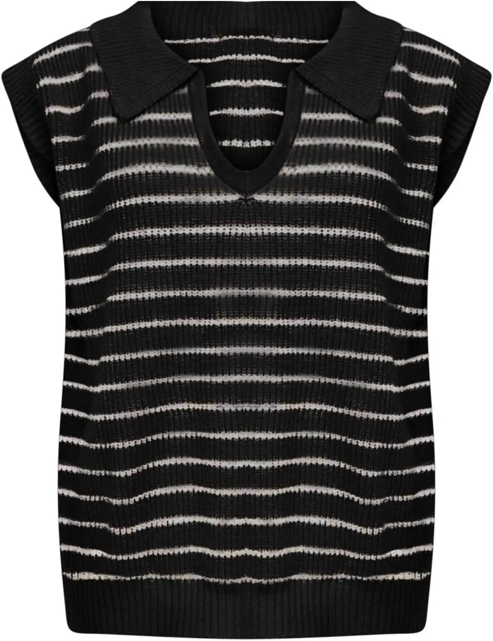 Summer Tops for Women Trendy 2025 Dressy Casual Sleeveless, Cap Sleeve Knitted Striped Shirt, Going Out Tops Cropped
