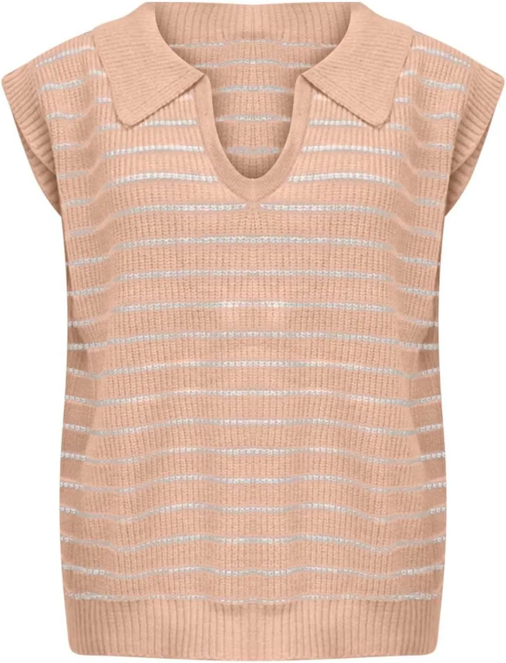 Summer Tops for Women Trendy 2025 Dressy Casual Sleeveless, Cap Sleeve Knitted Striped Shirt, Going Out Tops Cropped