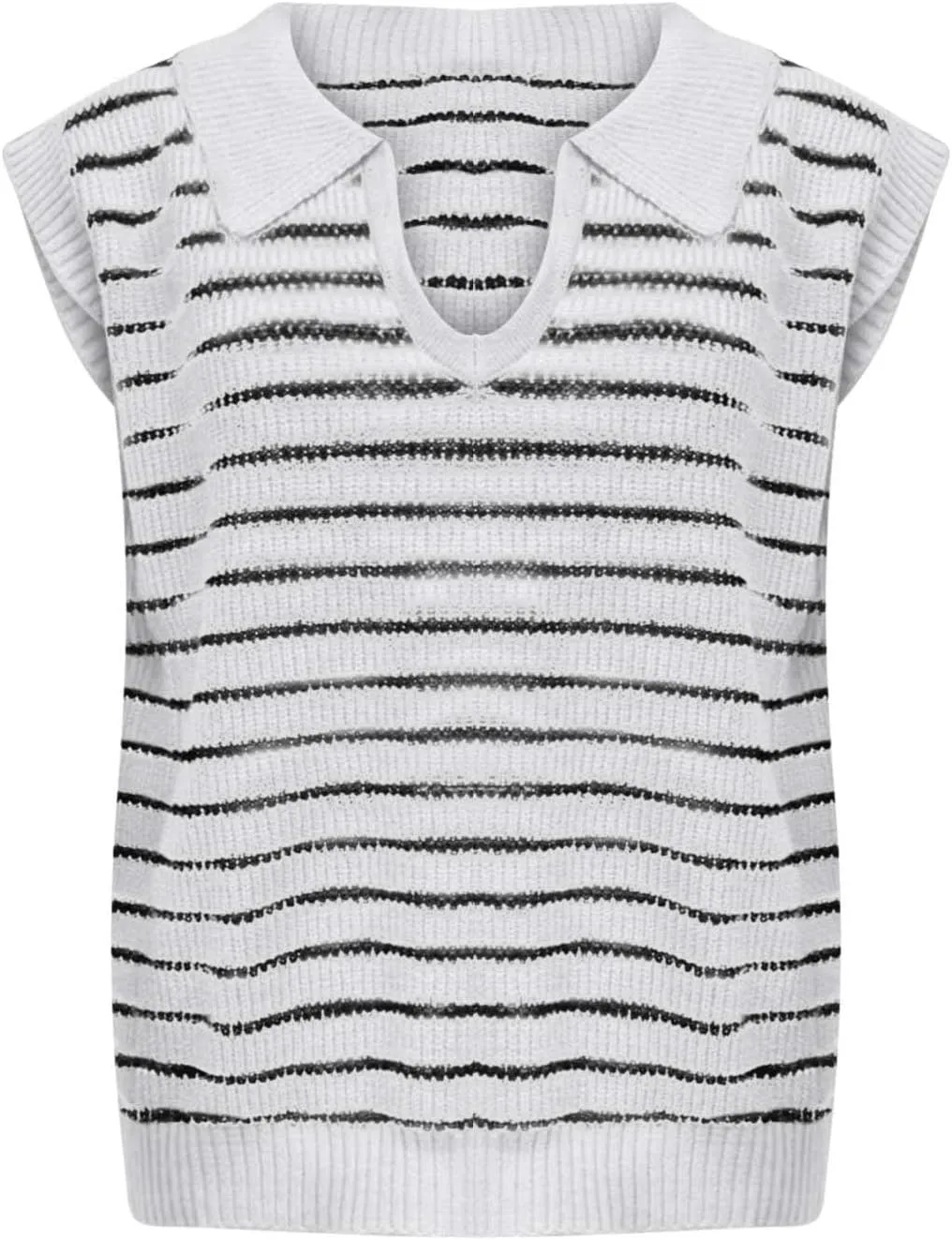 Summer Tops for Women Trendy 2025 Dressy Casual Sleeveless, Cap Sleeve Knitted Striped Shirt, Going Out Tops Cropped
