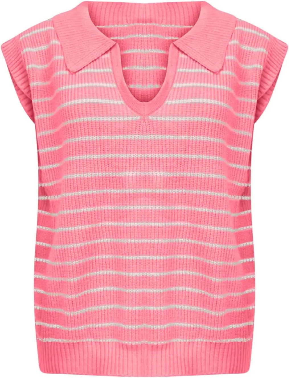 Summer Tops for Women Trendy 2025 Dressy Casual Sleeveless, Cap Sleeve Knitted Striped Shirt, Going Out Tops Cropped