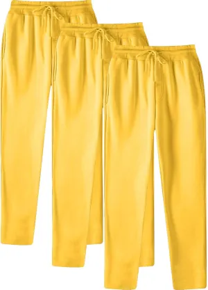 SUWBMHWE Men's Casual Baggy Sweatpants 3 Pack Trousers Heavyweight Fleece Jogger Elastic Waist Drawstring Gym Workout Pants