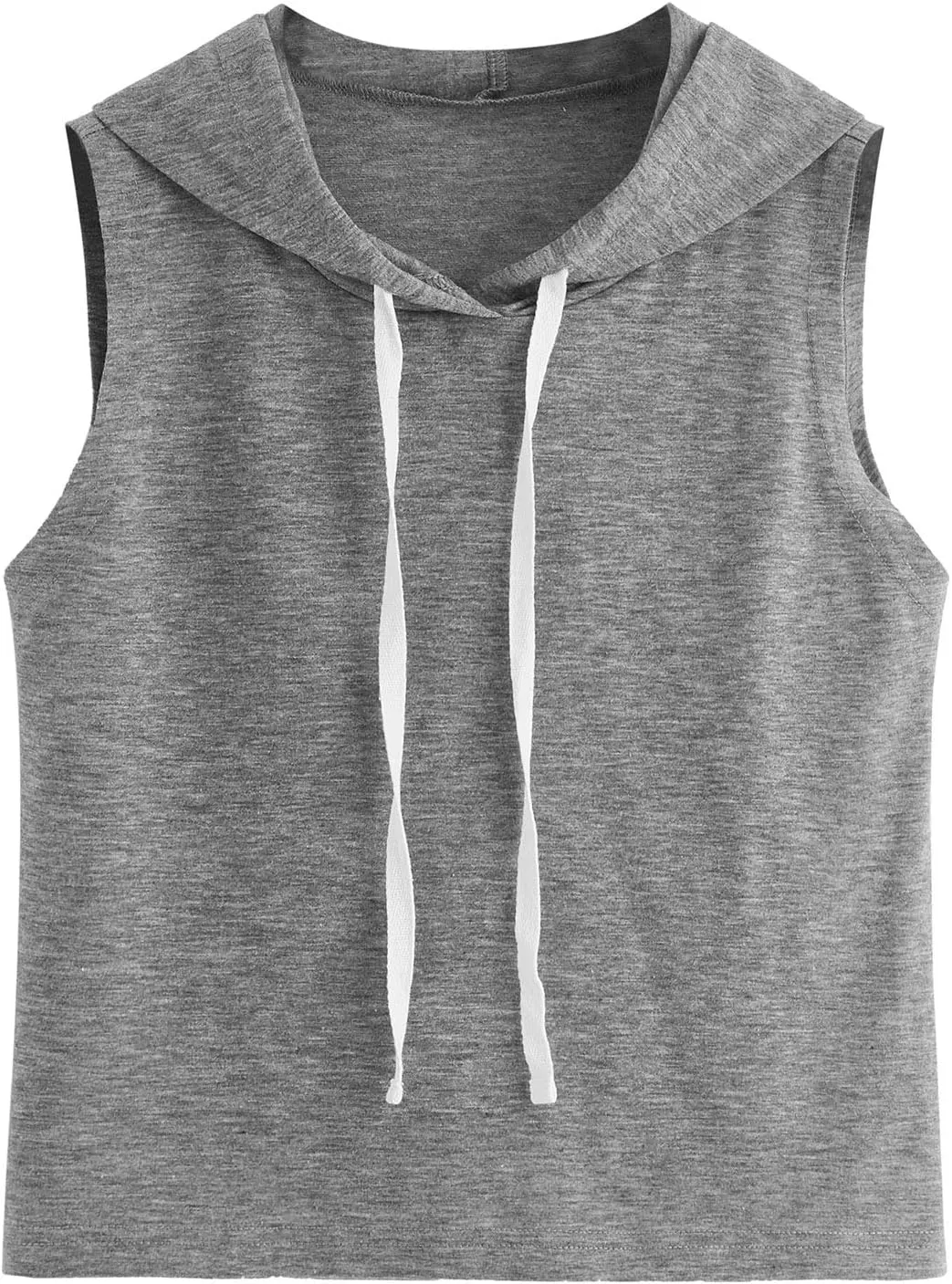 SweatyRocks Women's Summer Sleeveless Hooded Crop Tank Top T-Shirt