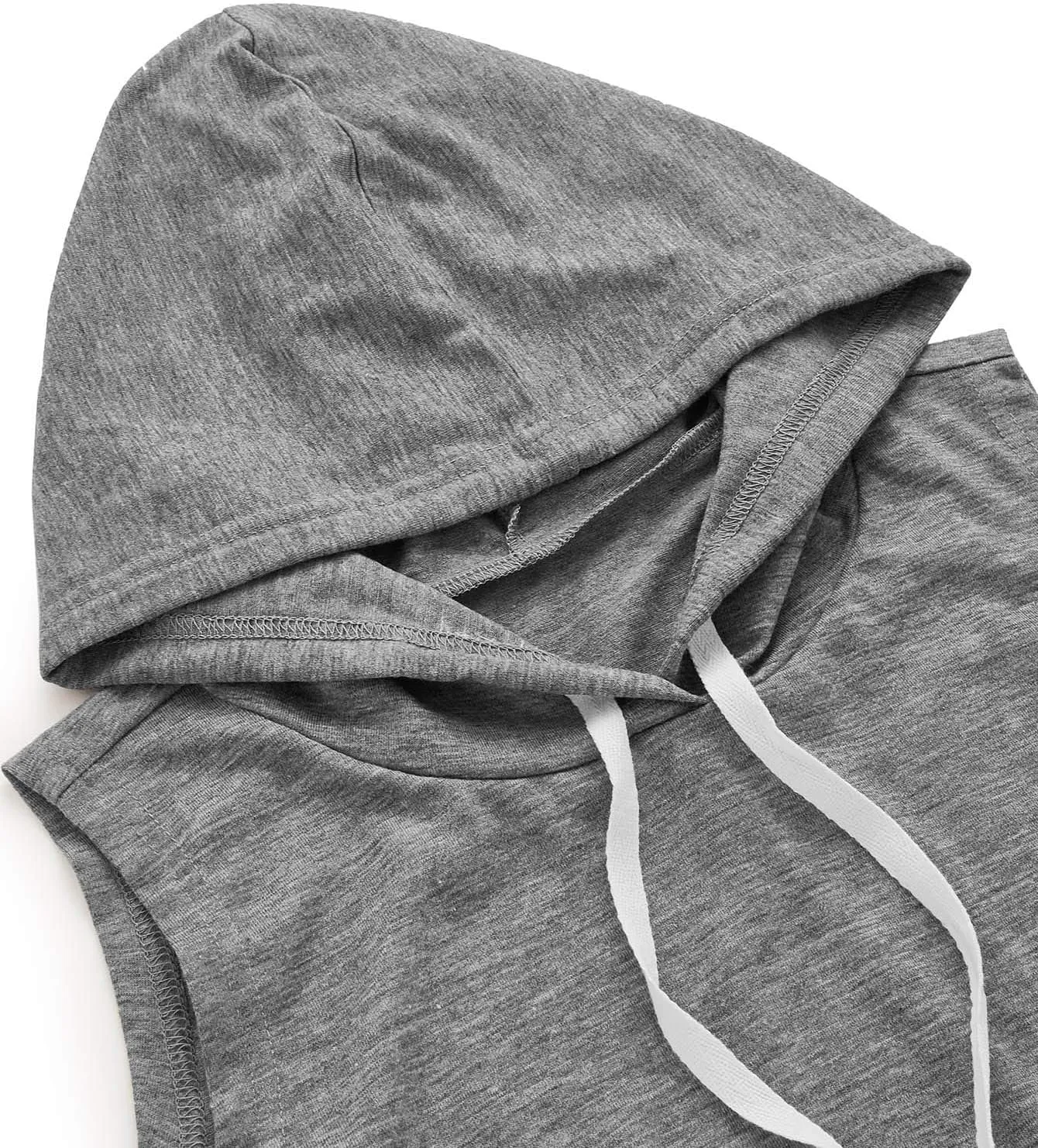 SweatyRocks Women's Summer Sleeveless Hooded Crop Tank Top T-Shirt