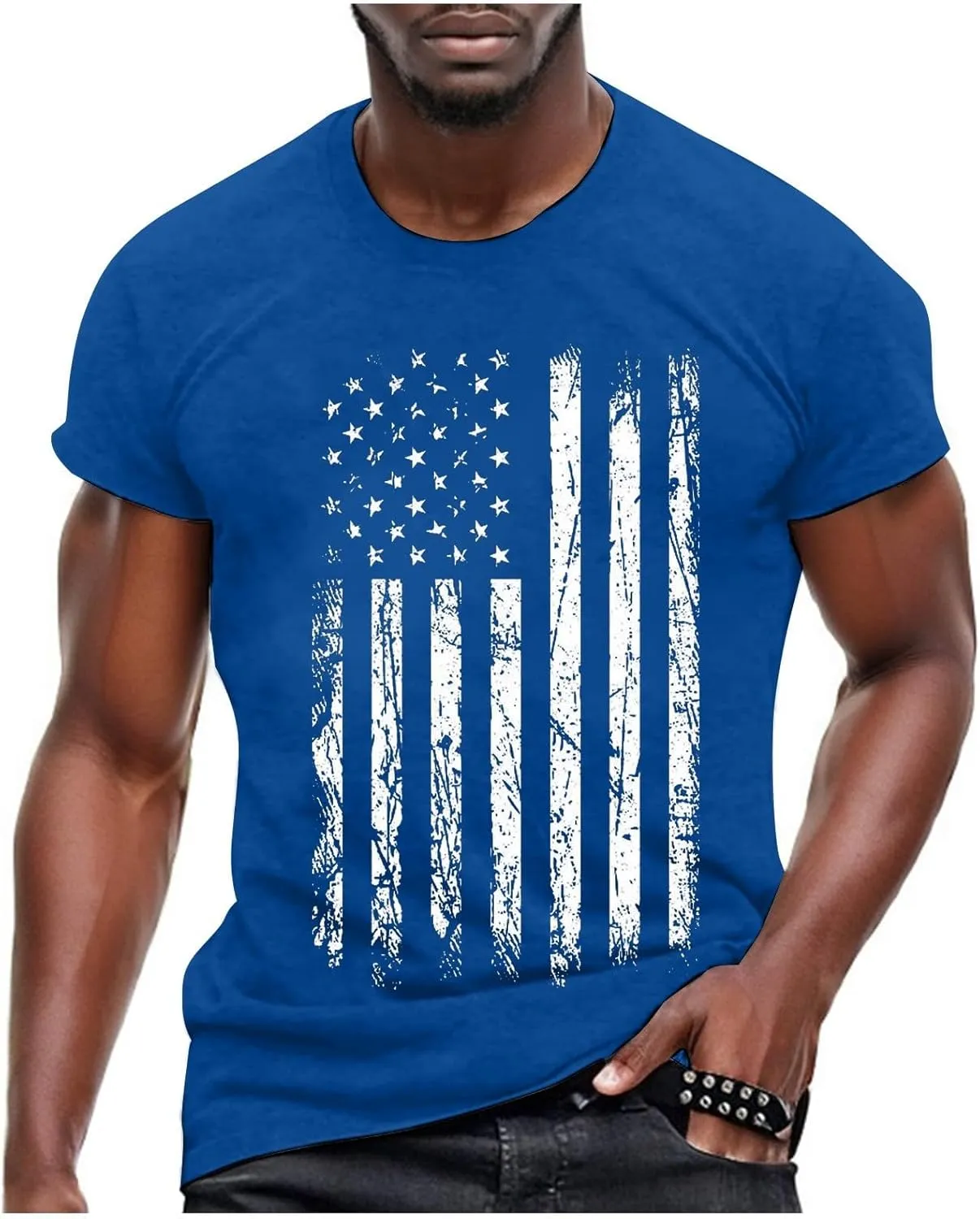 T Shirt Full-Cut Cotton Pocket Tee for Men Crewneck T-Shirt Shirts Pullover 4XL Black Mens Men's Heavy Taped