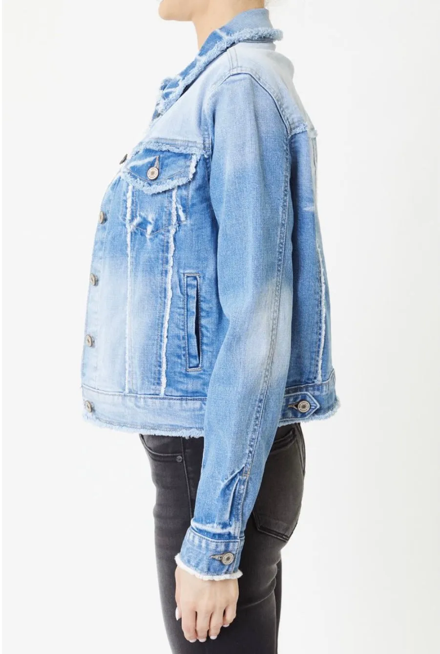 Taylor Frayed Seam Denim Jacket