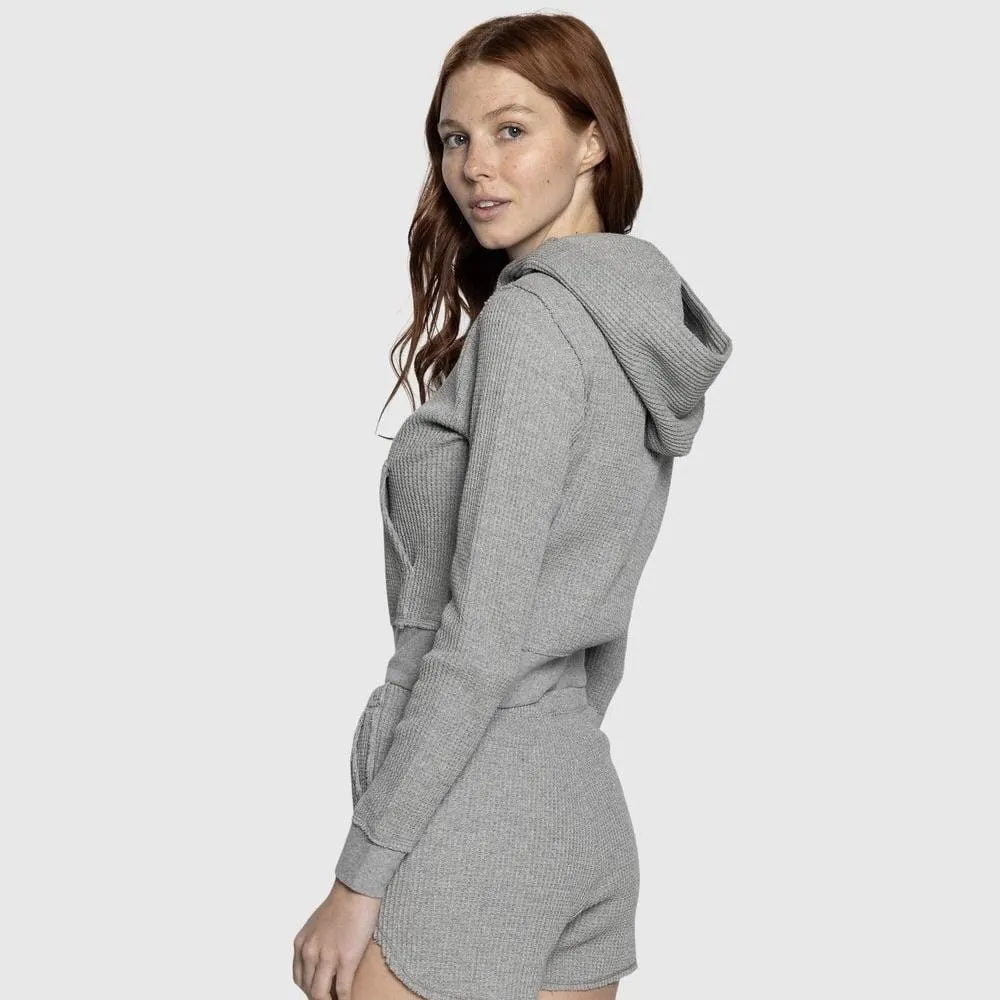TEAMLTD Crop Waffle Hoodie
