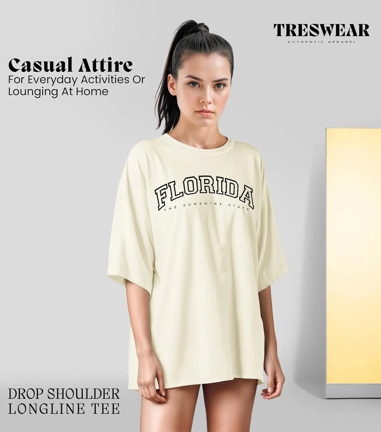 Treswear - Womens Oversized Graphic Tee Shirts - Loose Fit Crew Neck Short Sleeve Tops Summer Casual Blouse, Comfy Basic Tee