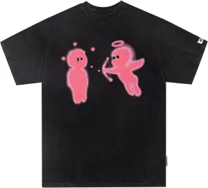 Vamtac Vintage Graphic Shirts Mens Oversized Tees Love Arrow Grunge Half Sleeve Y2K Boxy Baggy T Shirt Men