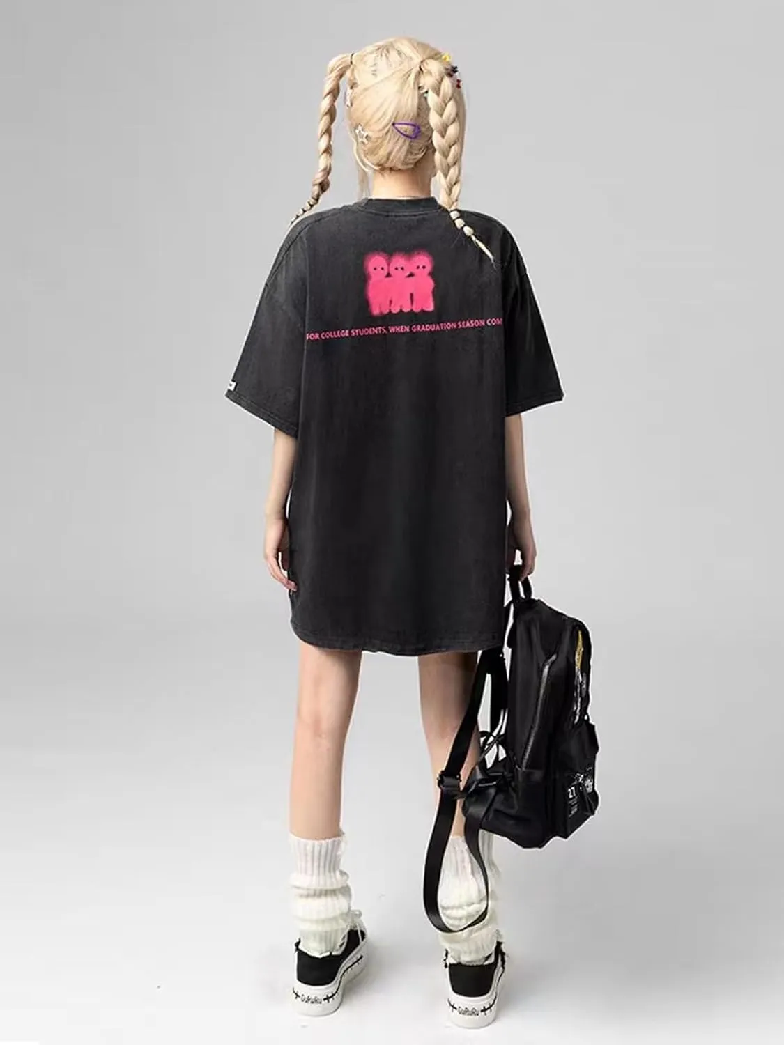Vamtac Vintage Graphic Shirts Mens Oversized Tees Love Arrow Grunge Half Sleeve Y2K Boxy Baggy T Shirt Men