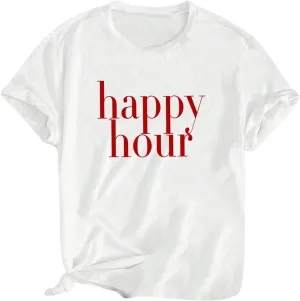 Verdusa Women's Graphic Tees Round Neck Short Sleeve Oversized Tshirts