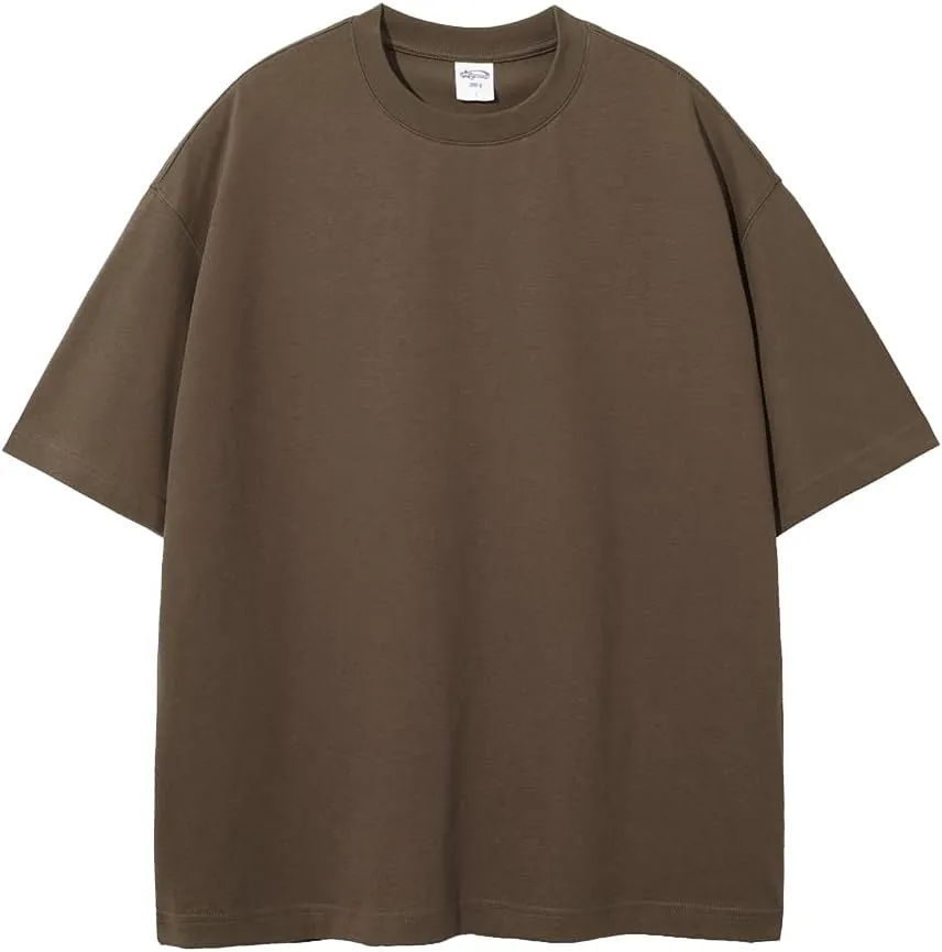 VFIVE UNFOUR 305G Loose 100% Cotton T-Shirts Solid Color Short Sleeve Tshirt Oversized Hip Hop Tops