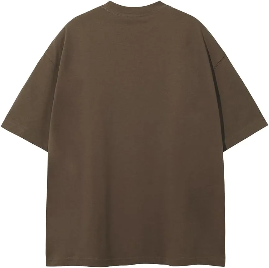 VFIVE UNFOUR 305G Loose 100% Cotton T-Shirts Solid Color Short Sleeve Tshirt Oversized Hip Hop Tops