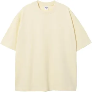 VFIVE UNFOUR 305G Loose 100% Cotton T-Shirts Solid Color Short Sleeve Tshirt Oversized Hip Hop Tops