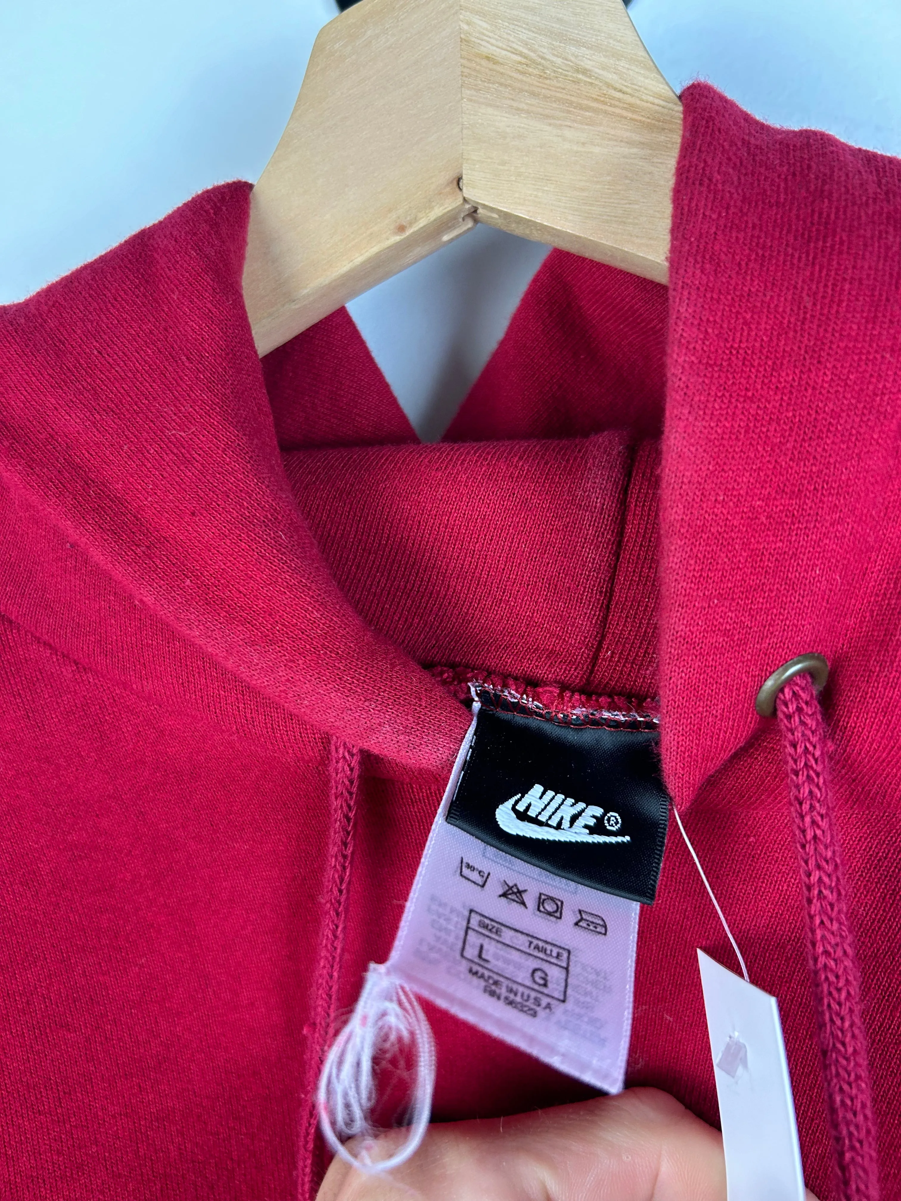 Vintage 90's Nike Swoosh Foot Locker Exclusive Red Hoodie