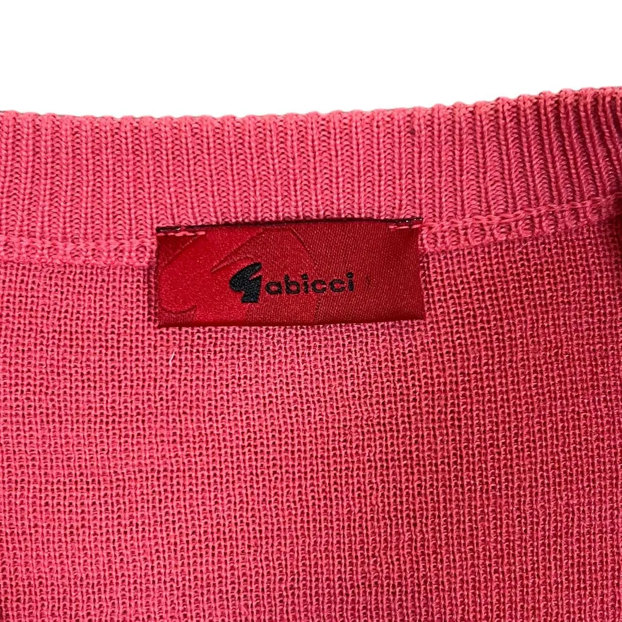 Vintage GABICCI Grandad Patterned V-Neck Acrylic Wool Sweater Jumper