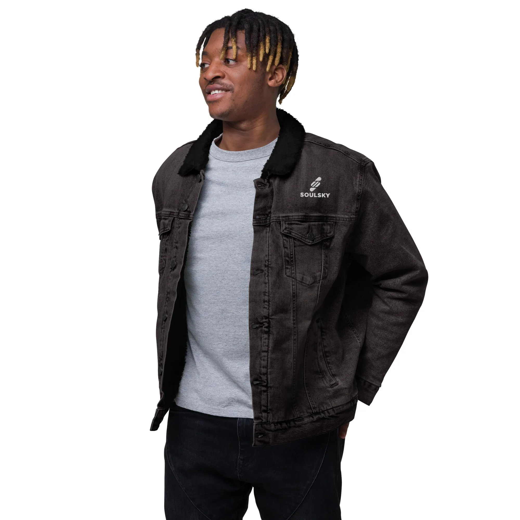 VISIONARY Unisex Denim Sherpa Jacket
