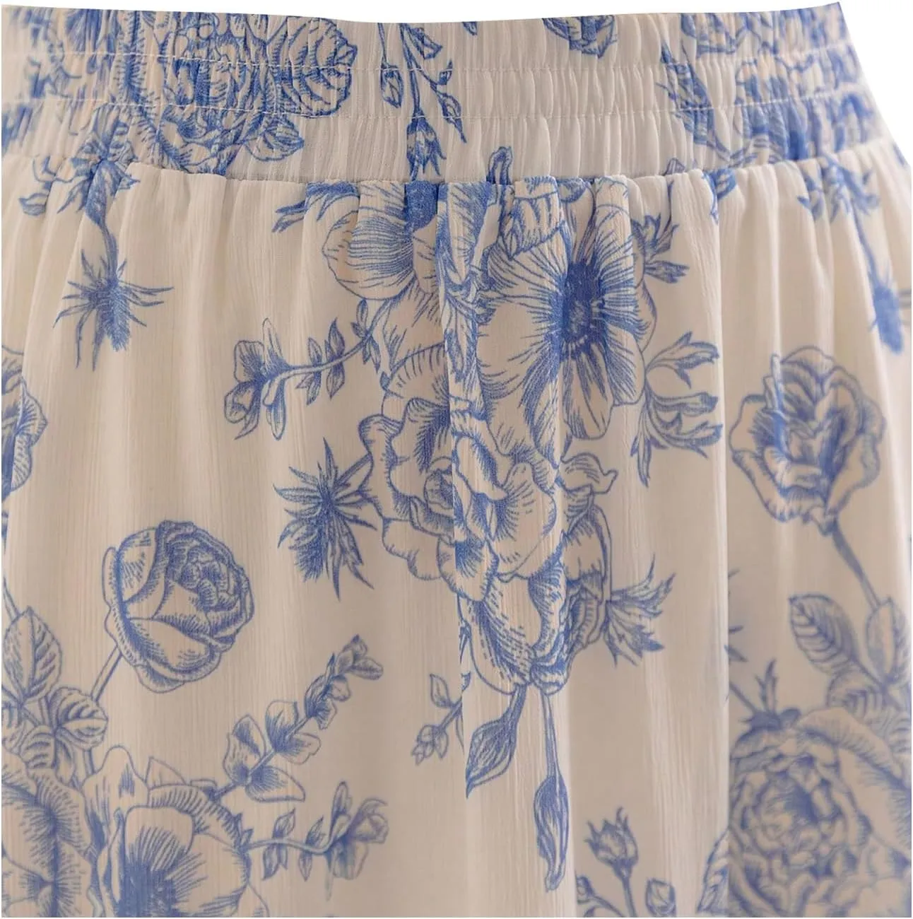 WDIRARA Women's Floral Print Maxi Skirt Tiered Ruffle Elastic Waist Flowy A Line Skirts