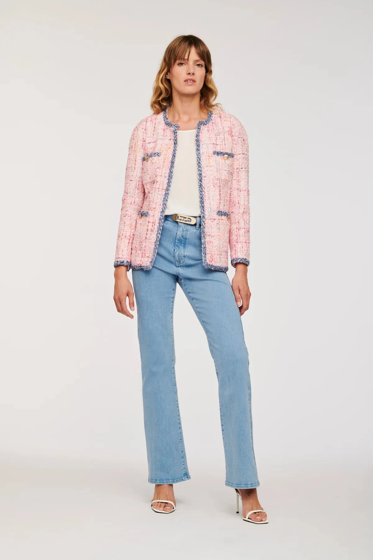 Weill Tweed jacket with denim effect trim