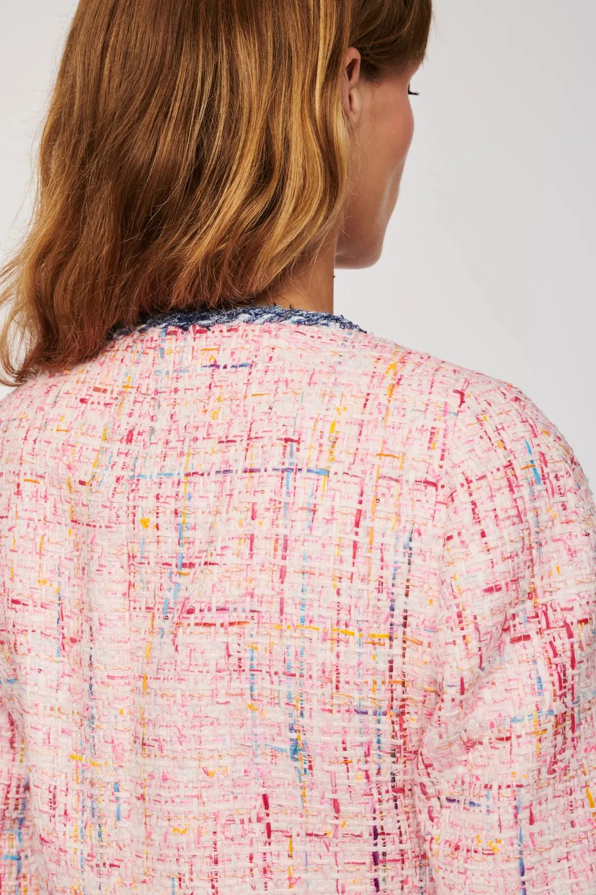 Weill Tweed jacket with denim effect trim