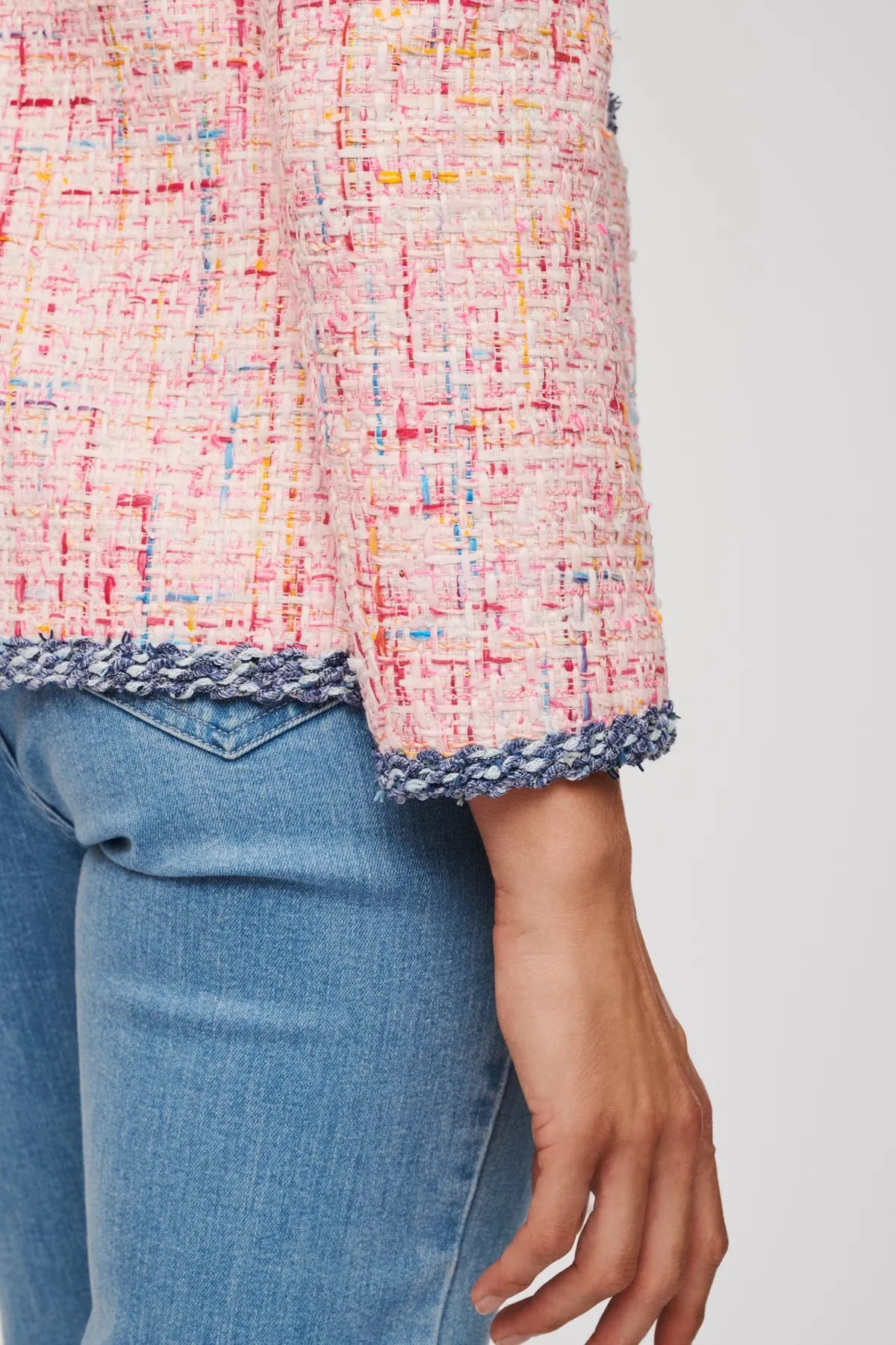 Weill Tweed jacket with denim effect trim
