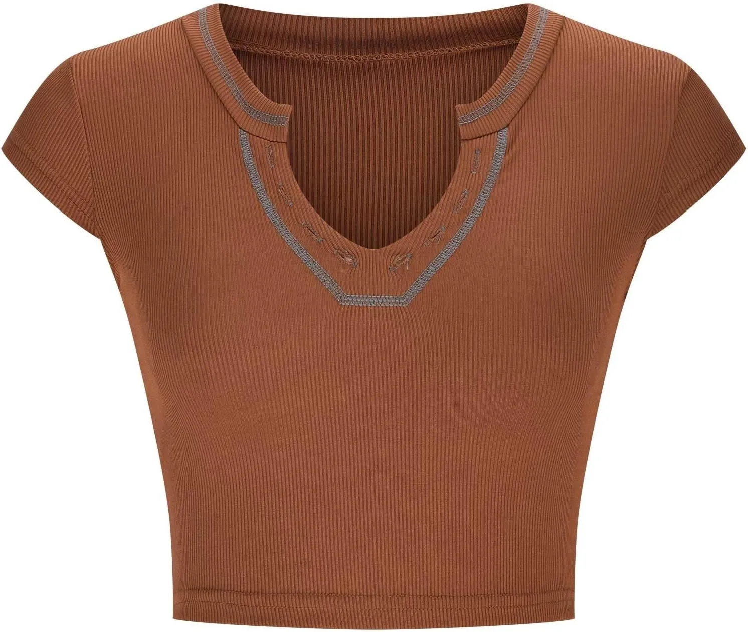 Women Cap Sleeve Knit Sweater Vest Crop Tops Casual Fashion Stretchy Slim Fit V Neck Ribbed Tank Top Pullover Shirts