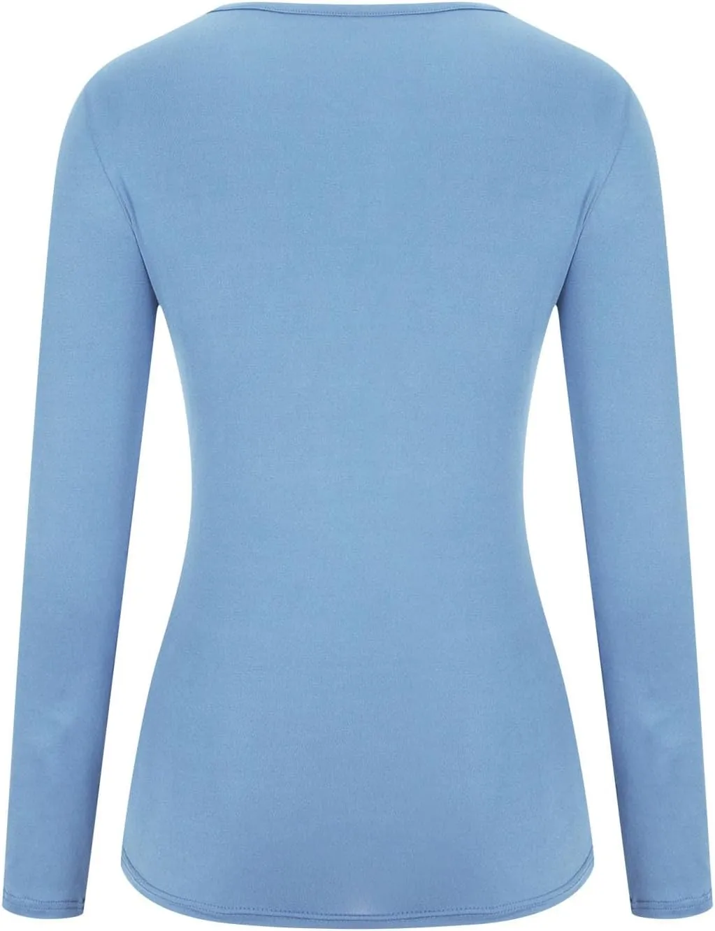 Women Casual Long Sleeve Ruched Shirt Elasticity V Neck Slim Fitted T-Shirts Tops Solid Color Regular Fall Blouses