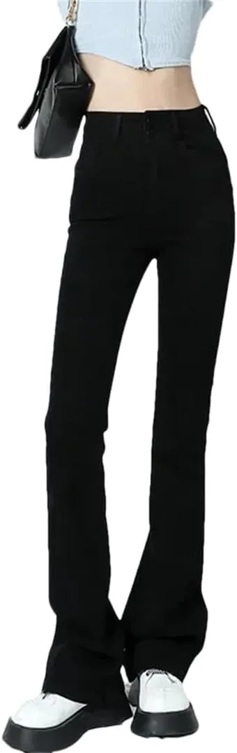 Women Flared Jeans Hip Lift High Waist Stretch Denim Pencil Pants Slim Skinny Trousers