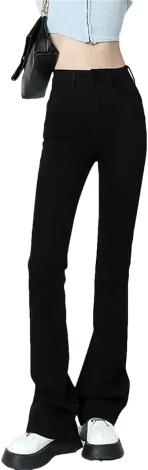 Women Flared Jeans Hip Lift High Waist Stretch Denim Pencil Pants Slim Skinny Trousers