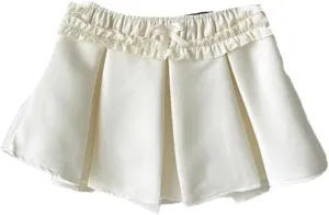 Women Lightweight Vintage A-Line Pleated Skirts Basic Casual Mini Skirt