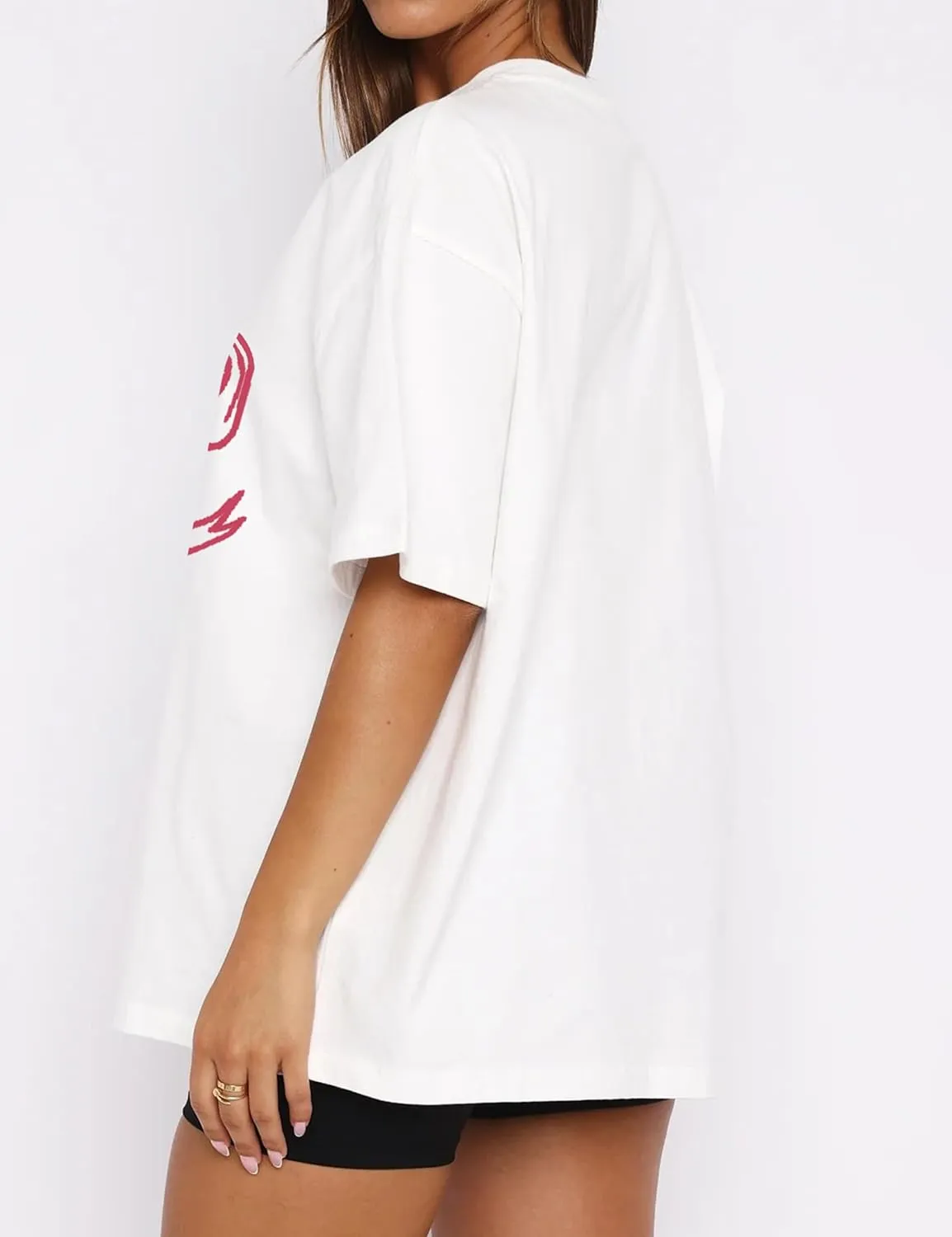 Women Oversized Bow T Shirts Short Sleeve Crewneck Graphic Tee Shirts Cute Bow Shirts Casual Basic Aesthetic Tee Tops