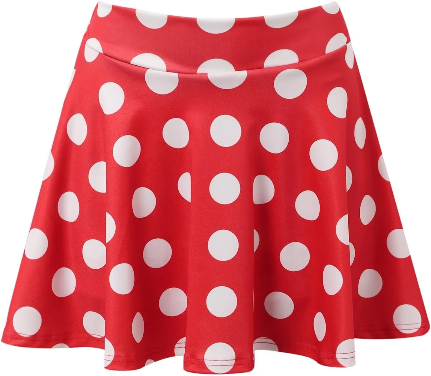 Women Pleated Mini Skirt for Summer Dot Color Print A-Line Stretch Flared Mini Skirts for Women Summer Streetwear