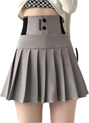 Women Streetwear High Waist Mini Pleated Skirts Short Tennis Saia