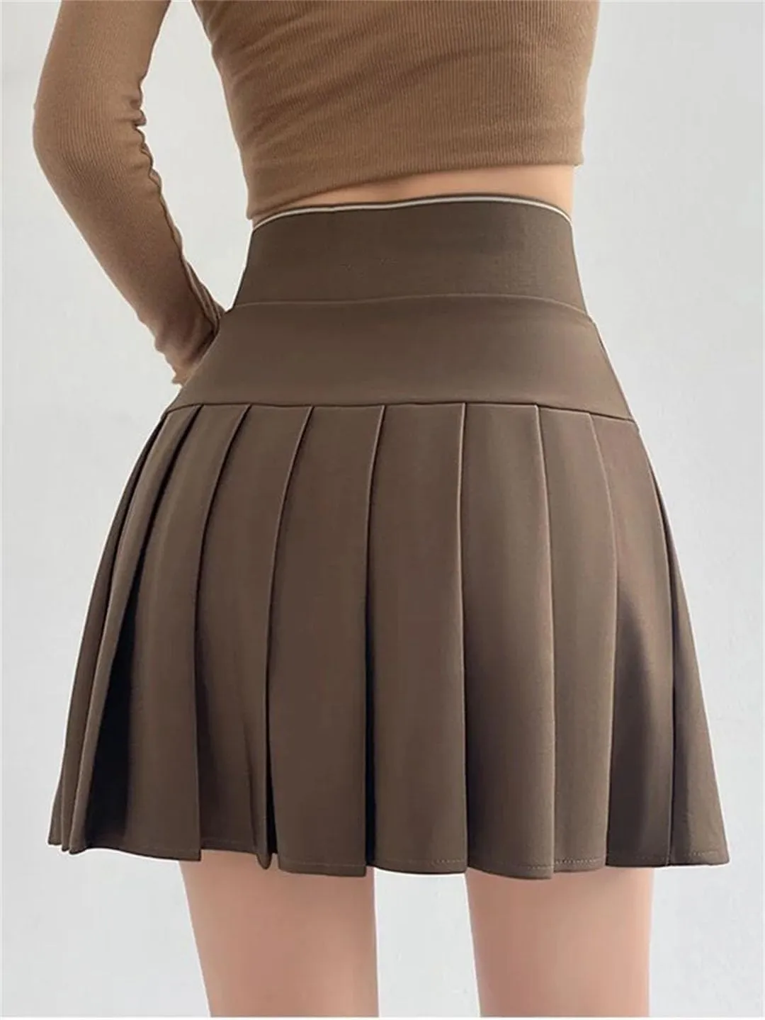 Women Streetwear High Waist Mini Pleated Skirts Short Tennis Saia