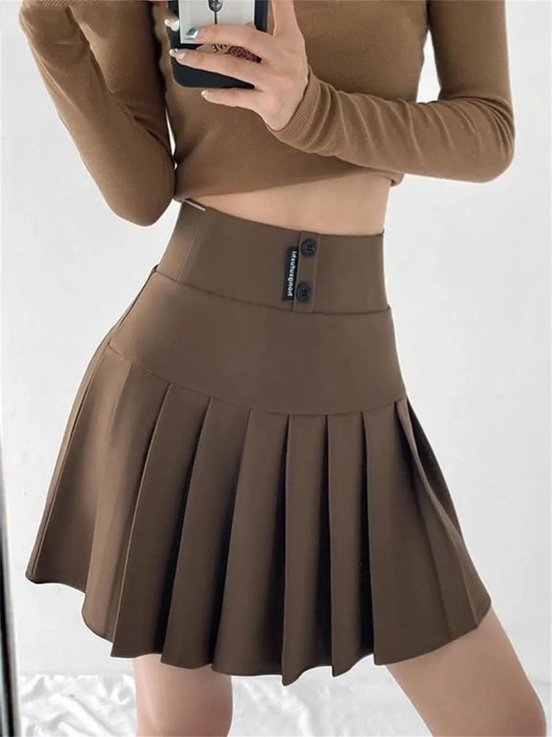 Women Streetwear High Waist Mini Pleated Skirts Short Tennis Saia