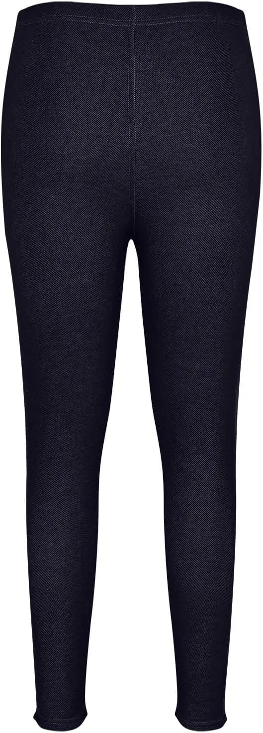 Women Stretch Denim Leggings High Waisted Jeans Workout Sports Running Athletic Pants Trendy Yoga Pants