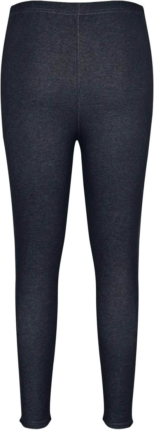 Women Stretch Denim Leggings High Waisted Jeans Workout Sports Running Athletic Pants Trendy Yoga Pants
