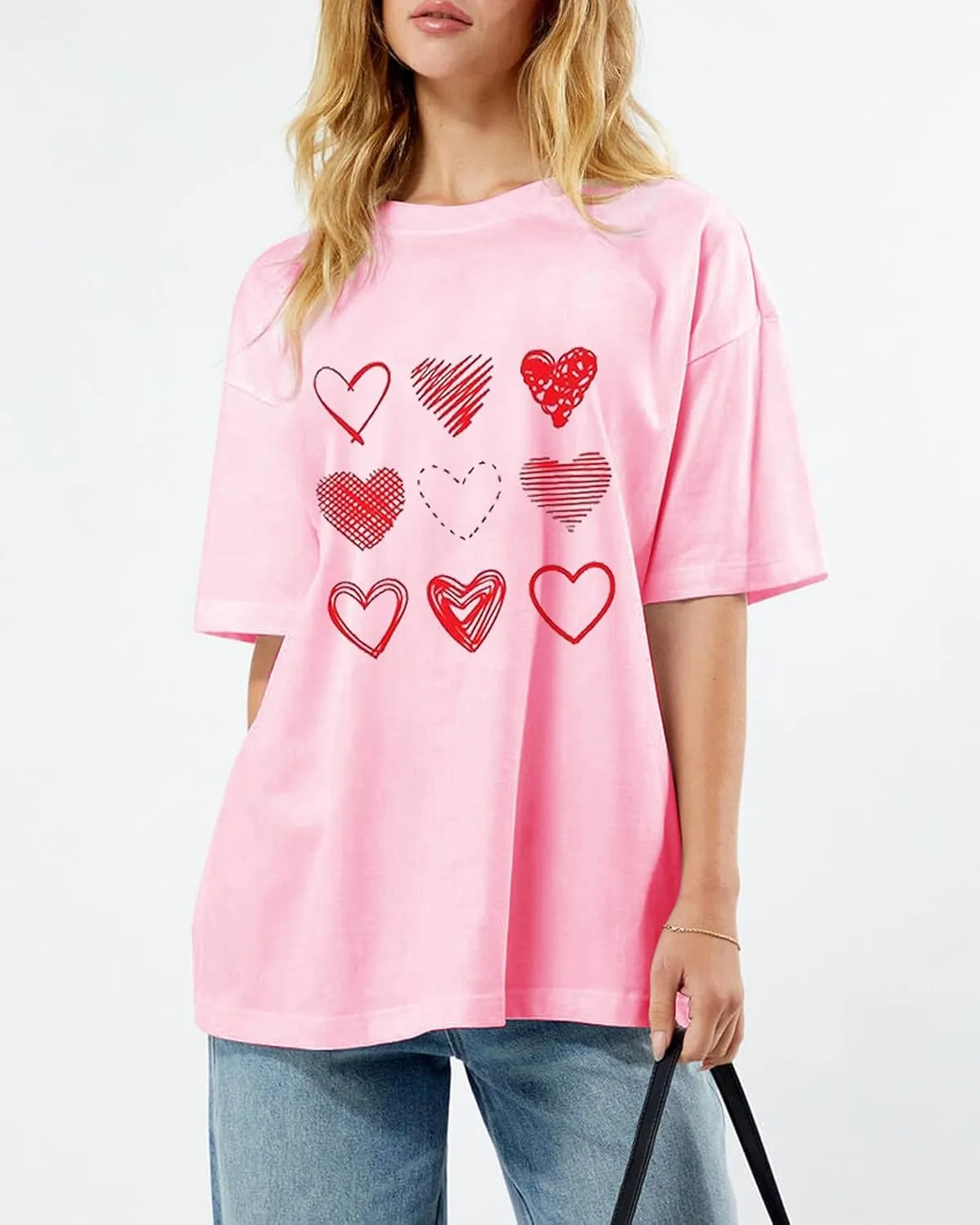 Women Teen Girls Oversized Graphic Tee Shirt Y2k Short Sleeve Baggy Shirts Crewneck Loose Tee Top Summer Clothes