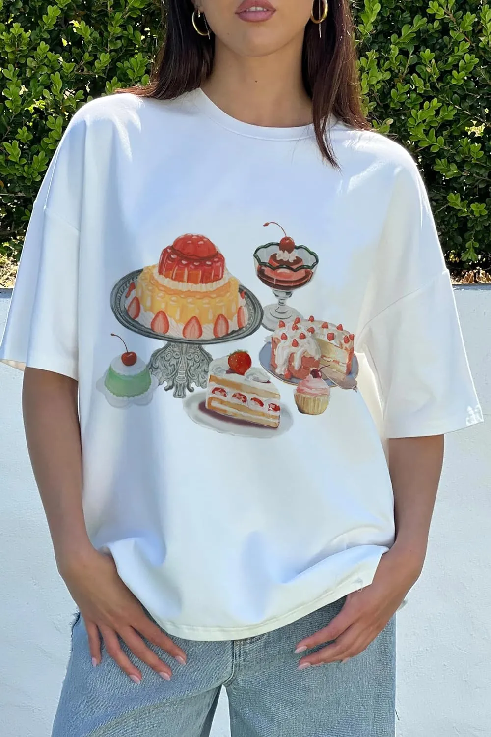 Women Teen Girls Oversized Graphic Tee Shirt Y2k Short Sleeve Baggy Shirts Crewneck Loose Tee Top Summer Clothes