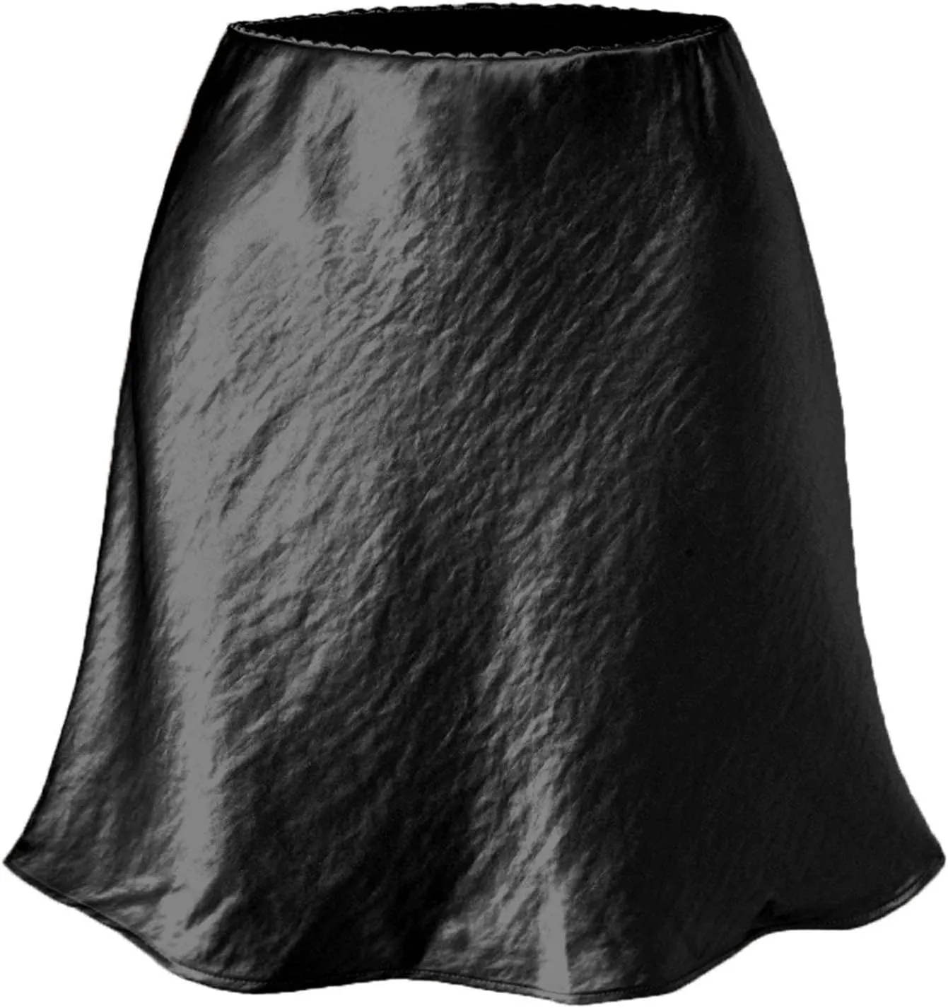 Women's 2025 Summer Cute Satin Mini Skirt Elastic High Waisted Casual A-Line Flared Silk Short Skirts for Women