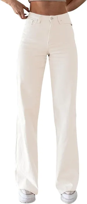 Women's Bell Bottom Jeans Slim Fit High Waisted Straight Pants Stretchy Flare Pants Boyfriend Jeans Fashion Outfits