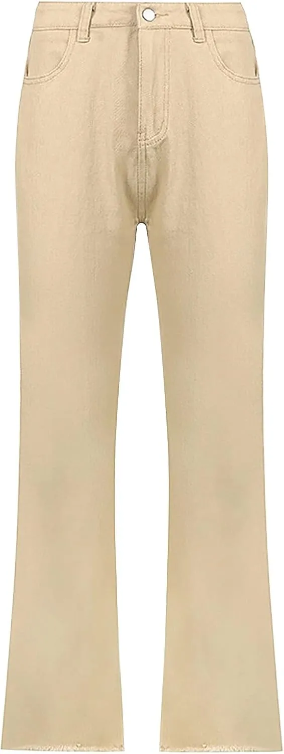 Women's Bell Bottom Jeans Slim Fit High Waisted Straight Pants Stretchy Flare Pants Boyfriend Jeans Fashion Outfits