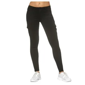 Women's Butt Lift Mid Rise Denim Skinny Jeans Slim Fit Stretchy Washed Skinny Jeans with Side Pockets (Large,Black)