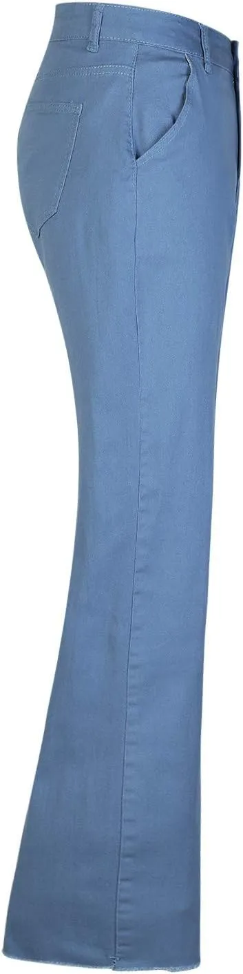Womens Casual Wide Leg Jeans Petite to Plus Size Stretch Wide Leg Jeans Loose Fit Stretch Jeggings with Pockets
