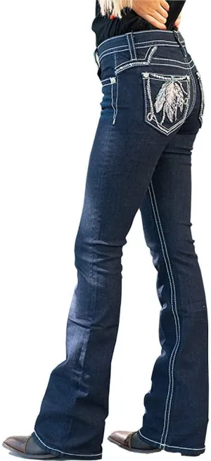 Women's Classic Elastic Slim Bootcut Jeans Button Fly Bell Bottom High Waisted Jeans for Women