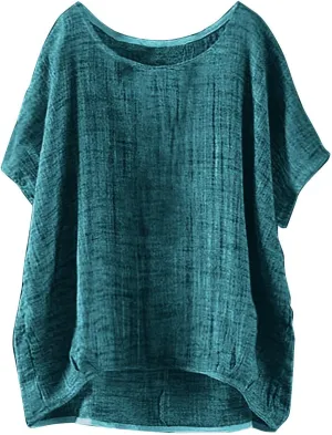 Womens Cotton Linen Crewneck Short Sleeve Tshirts Loose Summer Boho Beach Tunic Tops 2025 Casual Solid Cute Blouses
