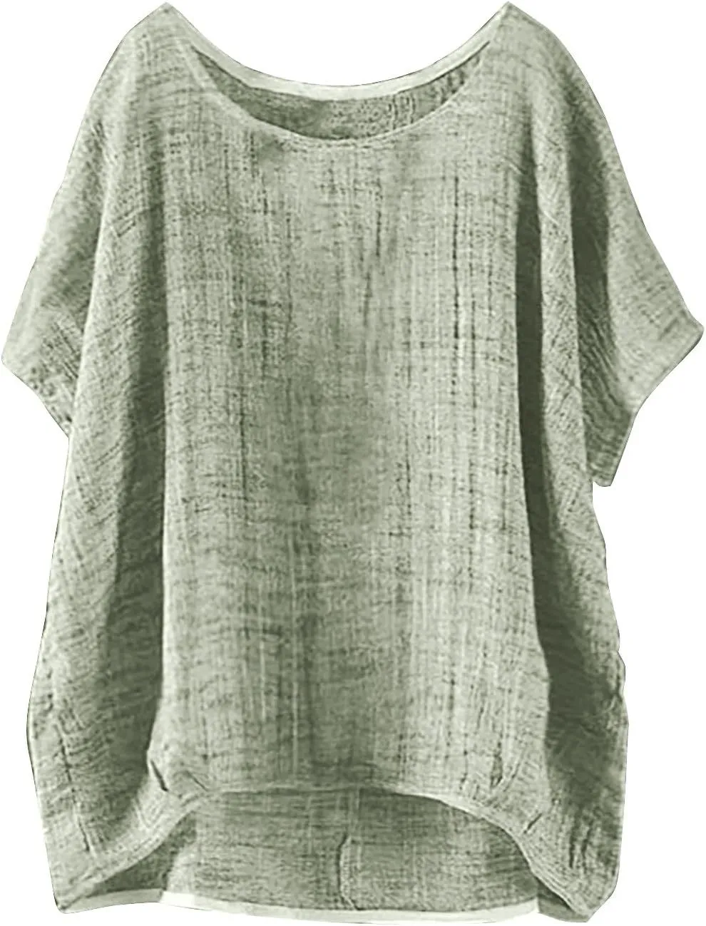 Womens Cotton Linen Crewneck Short Sleeve Tshirts Loose Summer Boho Beach Tunic Tops 2025 Casual Solid Cute Blouses