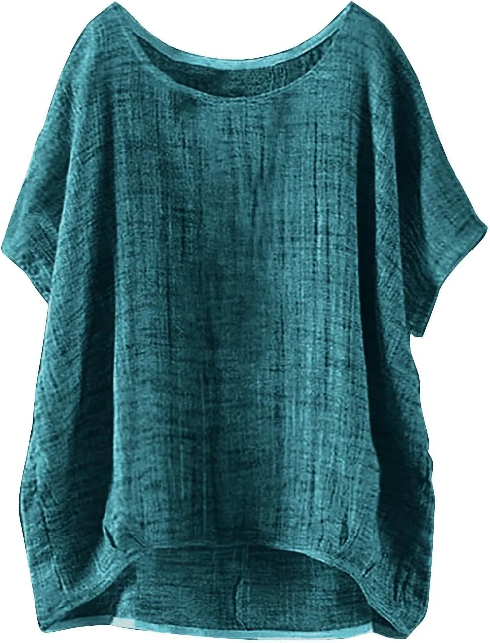 Womens Cotton Linen Crewneck Short Sleeve Tshirts Loose Summer Boho Beach Tunic Tops 2025 Casual Solid Cute Blouses