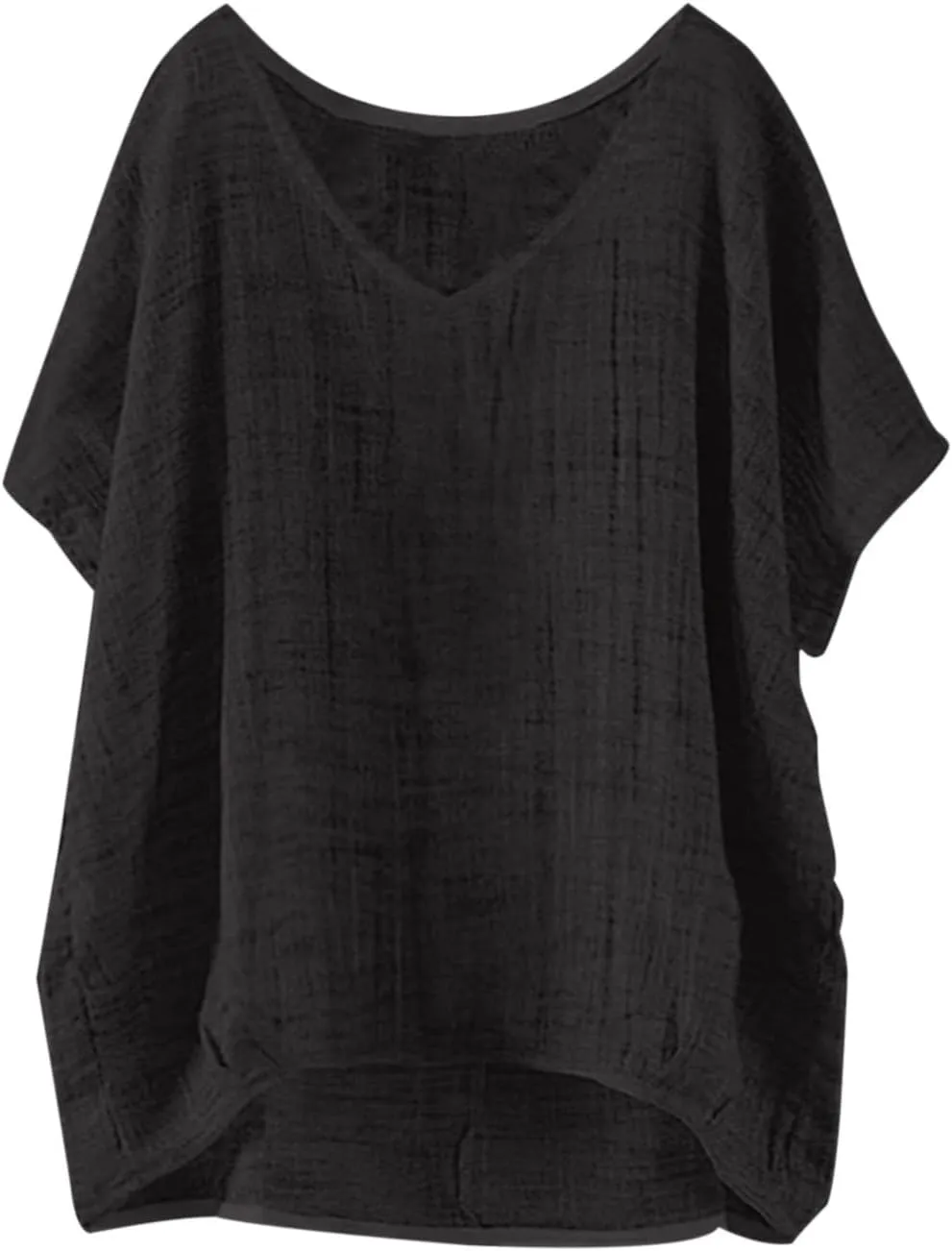 Womens Cotton Linen Crewneck Short Sleeve Tshirts Loose Summer Boho Beach Tunic Tops 2025 Casual Solid Cute Blouses