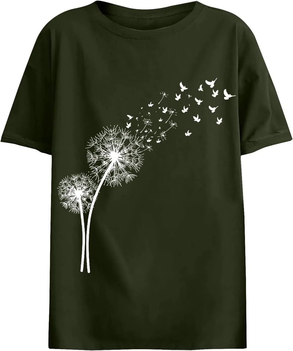 Women's Dandelion Printed Shirt Floral Summer Tops Loose Fit Casual Summer Outfits Soft Clothes 2025