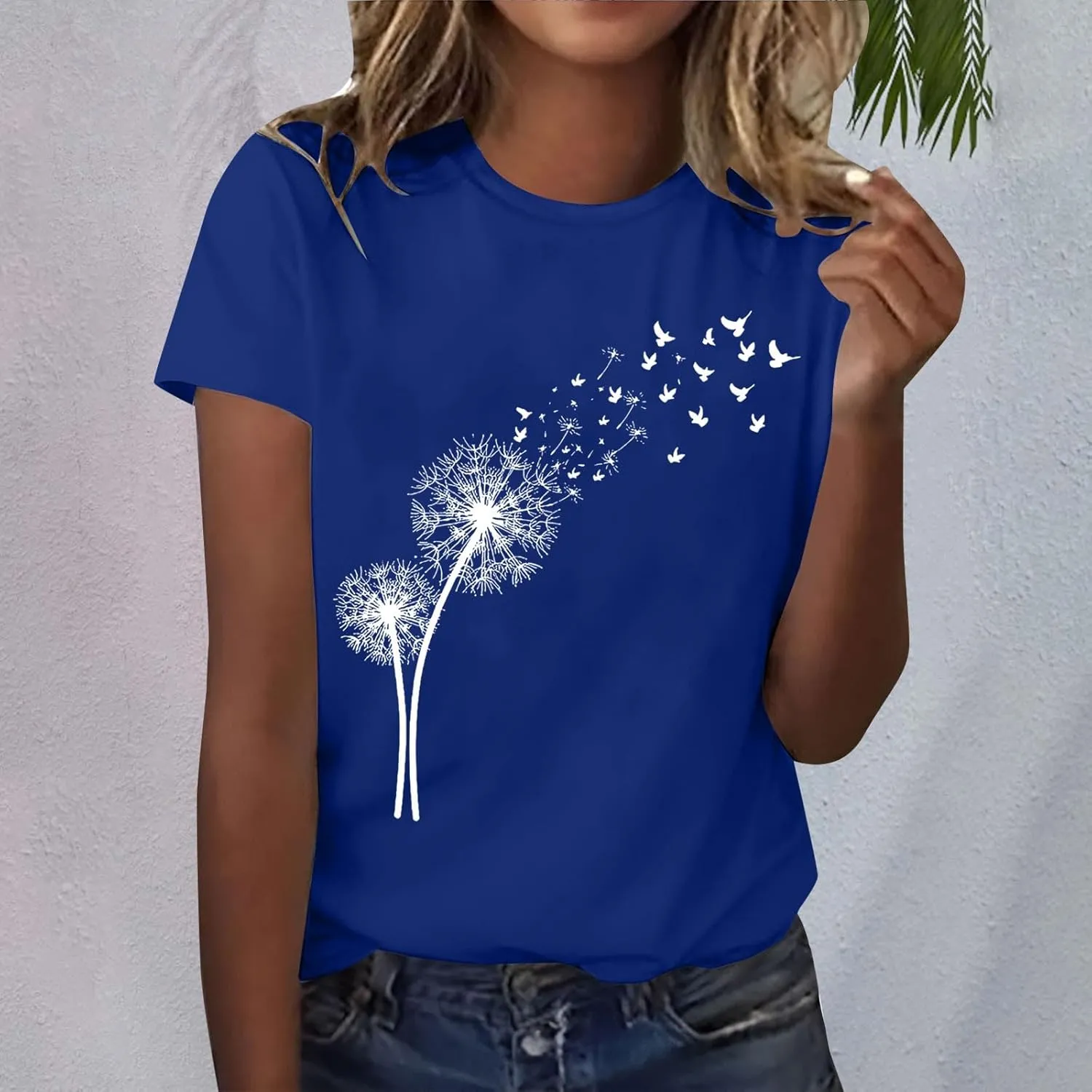 Women's Dandelion Printed Shirt Floral Summer Tops Loose Fit Casual Summer Outfits Soft Clothes 2025